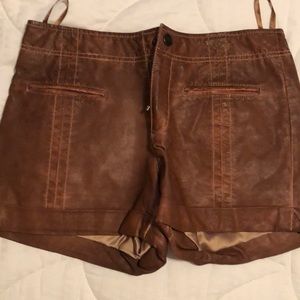 Leather shorts